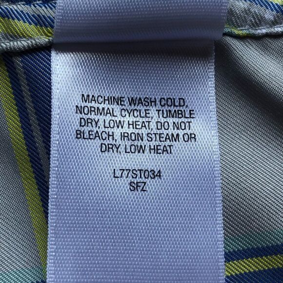 Cabelas UPF 50 Board shorts plaid blue and gray Size 12 snap and zip look new - Picture 6 of 9